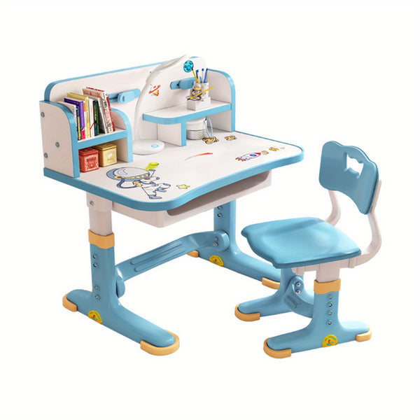 inches study table writing desk bookshelf combination all-in-one table for home use can lift the student homework desks and chairs set