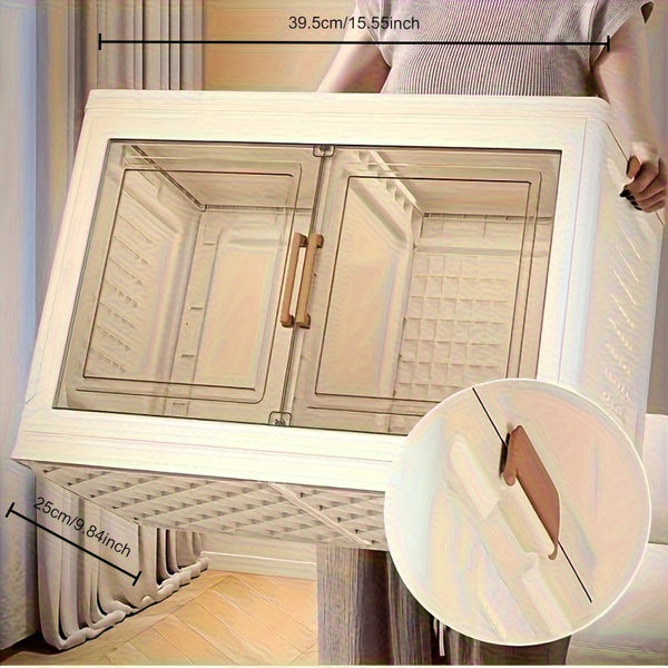 Heavy-Duty Folding Storage Cabinet with Wheels - No Assembly Needed, Large Capacity Organizer with Doors