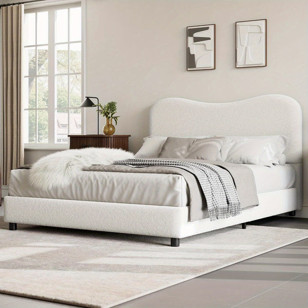 GAOMON Twin Bed Frame with Velvet Upholstered Headboard - Low Profile Platform Bed for Girls & Boys
