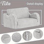 Tiita Kids Sofa Chair, 2 In 1 Toddler Fold Out Couch, Comfy Kids Sofa For Playroom-Extra Soft 2 Seats