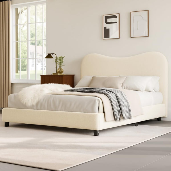 GAOMON Twin Bed Frame with Velvet Upholstered Headboard - Low Profile Platform Bed for Girls & Boys