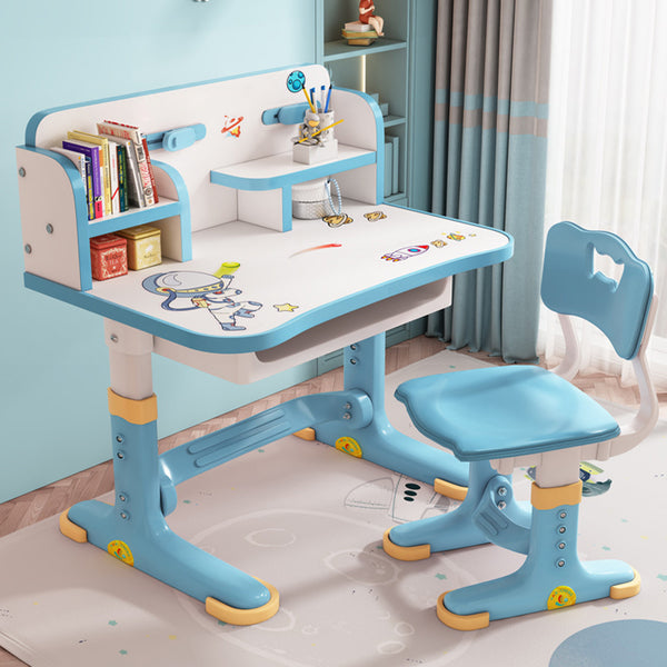 inches study table writing desk bookshelf combination all-in-one table for home use can lift the student homework desks and chairs set