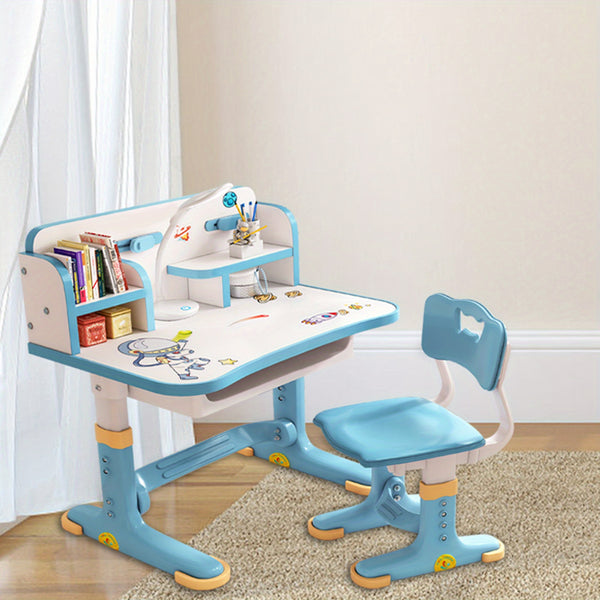 inches study table writing desk bookshelf combination all-in-one table for home use can lift the student homework desks and chairs set