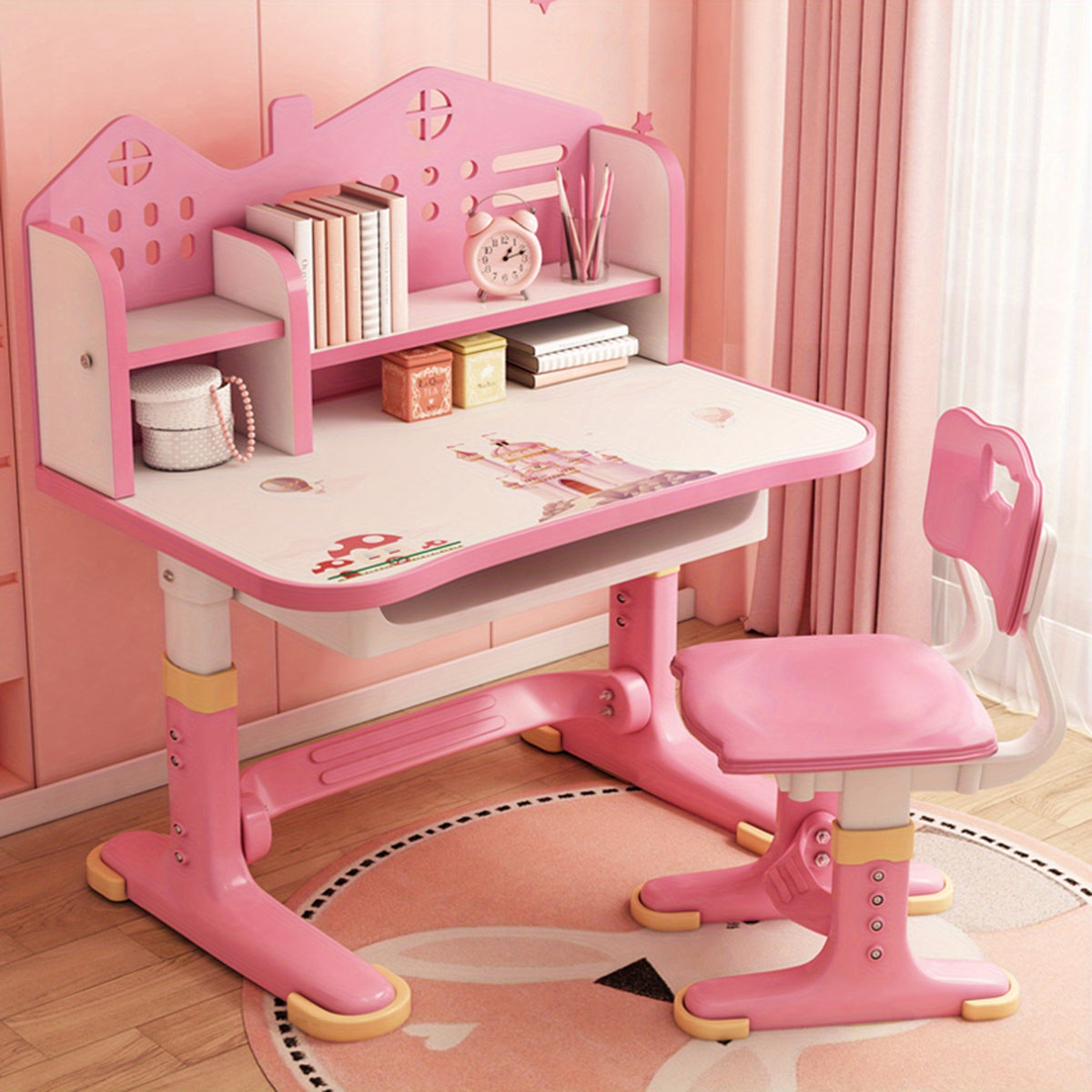 1 Sets 41.37*29.75*24.63 Inches Functional Desk And Chair Set