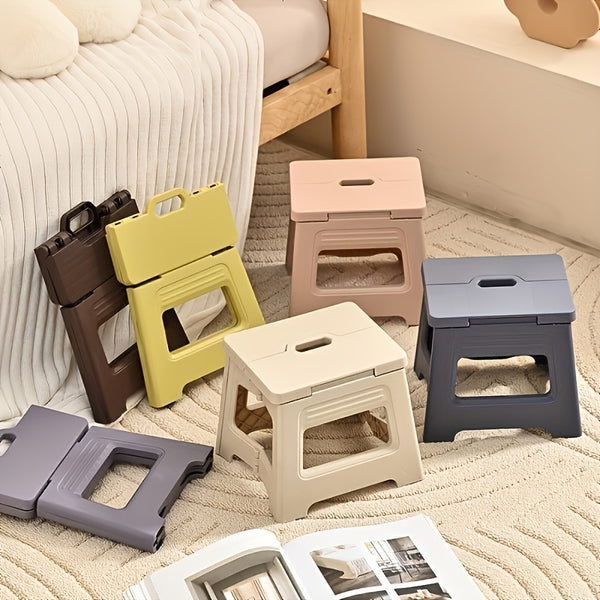 1pc Foldable Step Stool Storage Bench, Shoe Changing Stool - Portable, Adjustable, Durable Square Stool, Suitable for Home