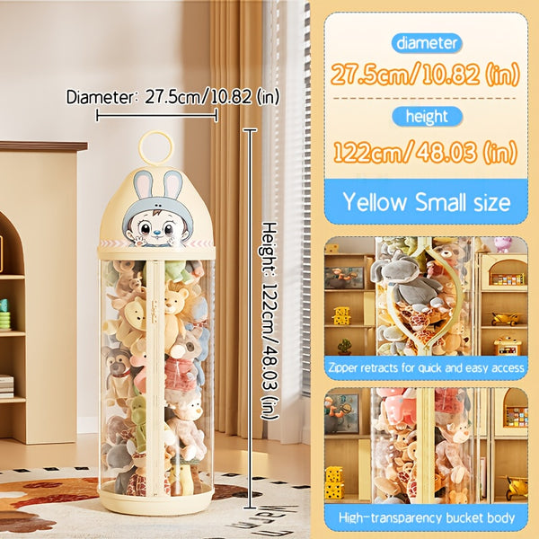 Extra-Tall Heavy-Duty Clear Storage Cabinet with Zipper Closure - Heavy-Duty Plastic Construction