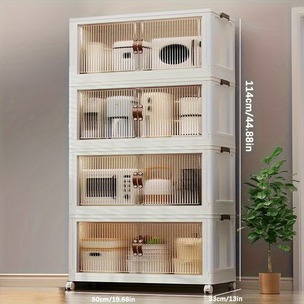 2\u002F3\u002F4\u002F5-Tier Heavy-Duty Plastic Storage Cabinet with Lockable Doors & Lockable Drawers-Like Doors