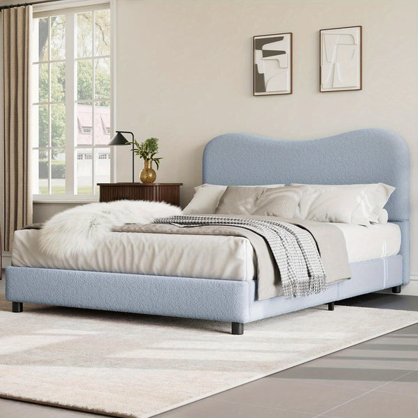 GAOMON Twin Bed Frame with Velvet Upholstered Headboard - Low Profile Platform Bed for Girls & Boys