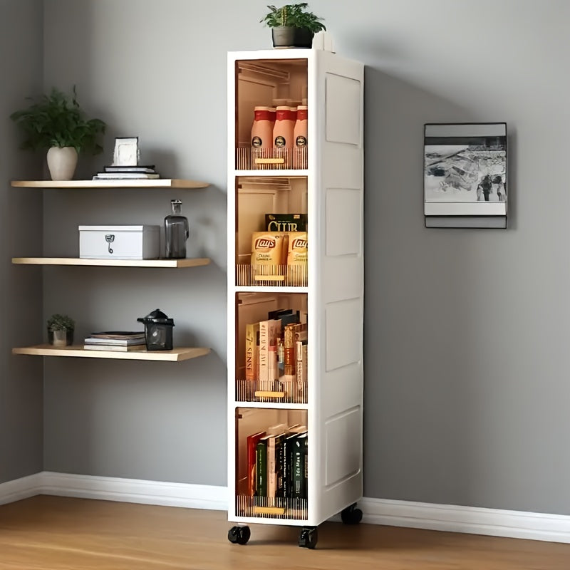 Multi-Functional 3\u002F4\u002F5-Tier Storage Cabinet, Floor-Standing Wardrobe for Toys and Snacks with Dustproof Design – Ideal for Home