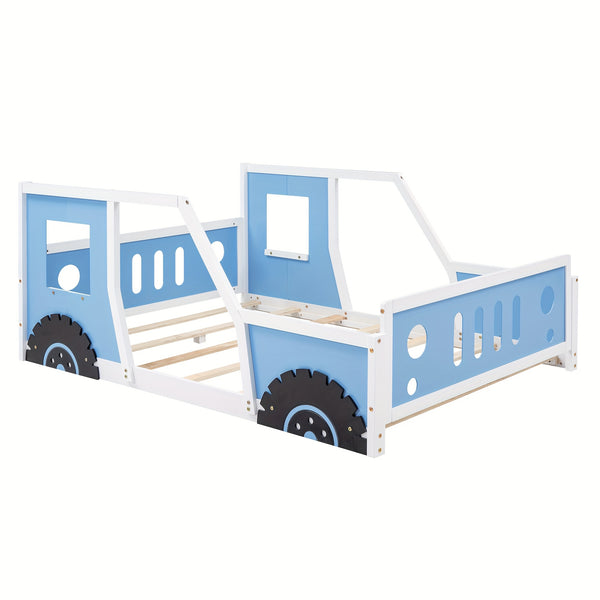 Bellemave Full Size Car Bed with Headboard & Footboard, 4-Side Rails - Sturdy Wood & MDF Construction
