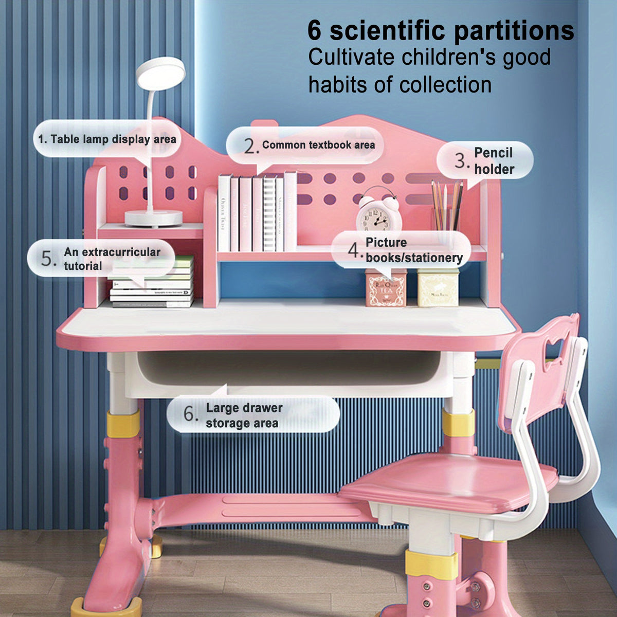 1 Sets 41.37*29.75*24.63 Inches Functional Desk And Chair Set