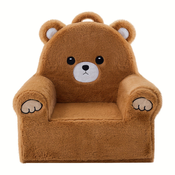 Memory Foam Kids Armchair - Bear-Shaped Chair with Manual Recline