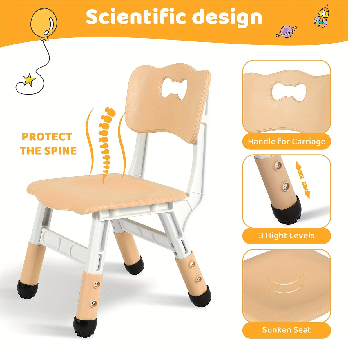 Kids Table And Chairs, Height Adjustable Table And Chair Set
