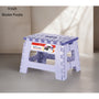 9 Inch Heavy-Duty 300 LB Capacity Foldable Step Stool with Storage - Bicolor Purple Plastic Stepping Stool with Handle for Kitchen