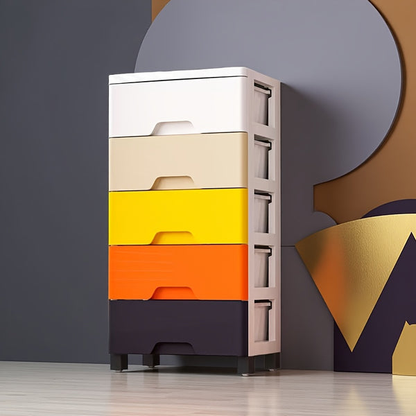 Mobile Macaron Colorful Drawer Cabinet - 3\u002F4\u002F5-Tier Options, Independent Wheels Design