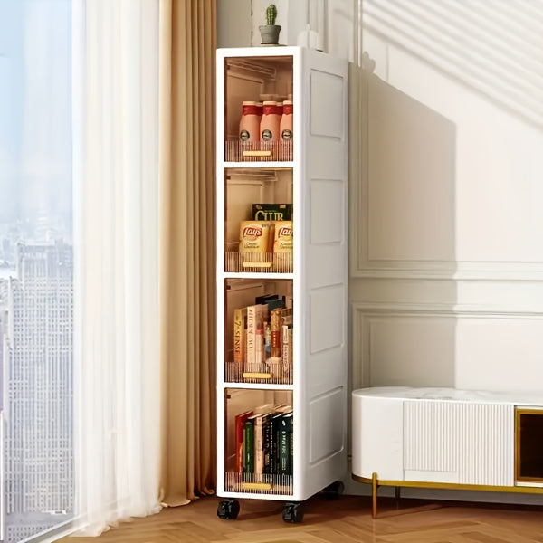 Multi-Functional 3\u002F4\u002F5-Tier Storage Cabinet, Floor-Standing Wardrobe for Toys and Snacks with Dustproof Design – Ideal for Home