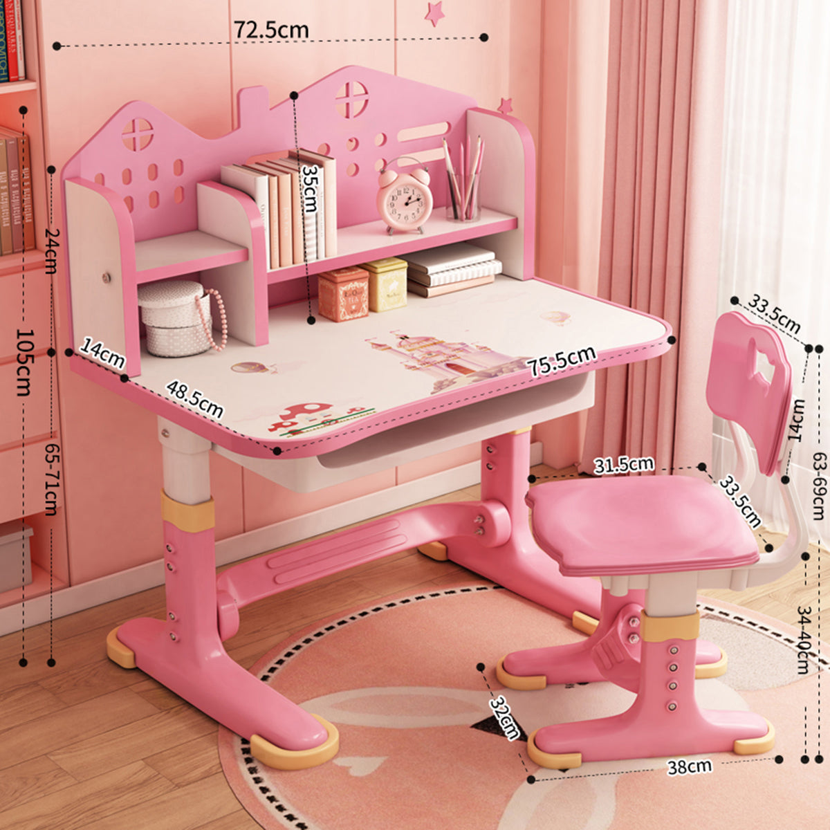 children's study desk desk home table writing homework desks and chairs combo set for elementary students can be raised and lowered