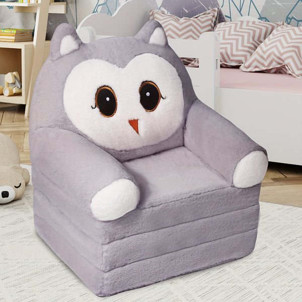 Kids Sofa Chair For, 2-in-1 Folding Soft Couch, Velvet Of Coral Washable Polyester\u002FMemory Foam