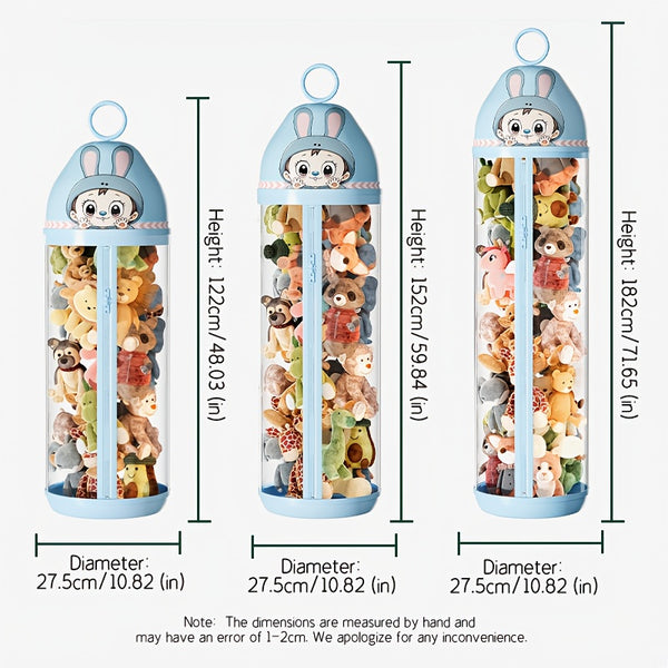 Extra-Tall Heavy-Duty Clear Storage Cabinet with Zipper Closure - Heavy-Duty Plastic Construction