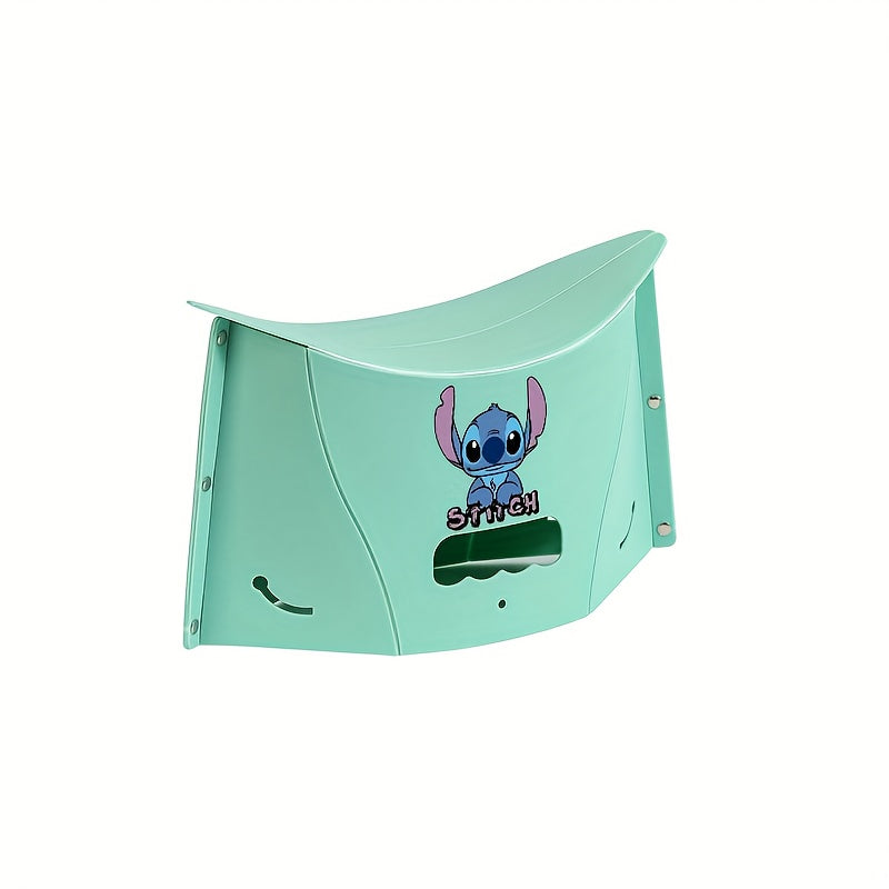 Disney Stitch Folding Stool - Portable Lightweight Plastic Camping Chair with Ergonomic Seat & Backrest