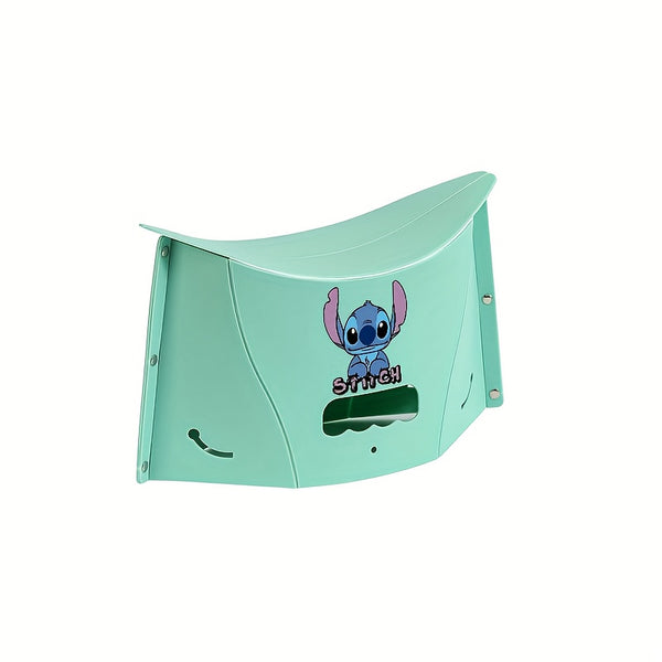 Disney Stitch Folding Stool - Portable Lightweight Plastic Camping Chair with Ergonomic Seat & Backrest