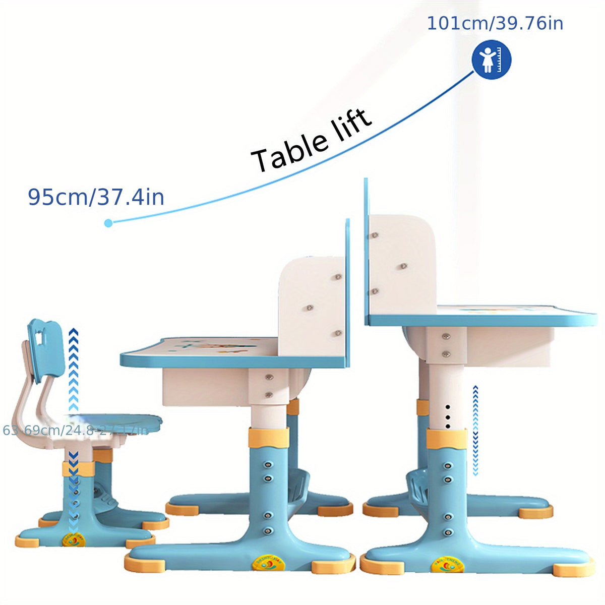 inches study table writing desk bookshelf combination all-in-one table for home use can lift the student homework desks and chairs set