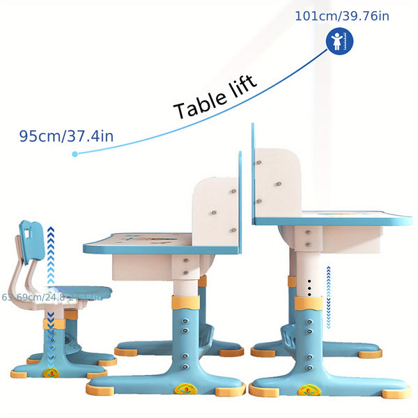 inches study table writing desk bookshelf combination all-in-one table for home use can lift the student homework desks and chairs set