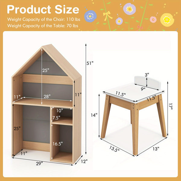 MULTIGOT Kids House-Shaped Table and Chair Set