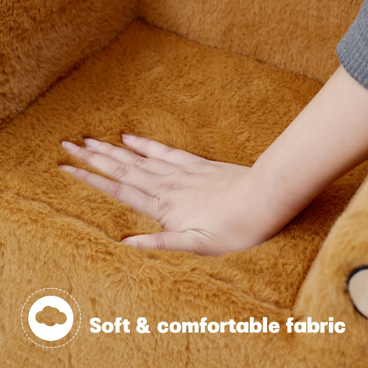 Memory Foam Kids Armchair - Bear-Shaped Chair with Manual Recline