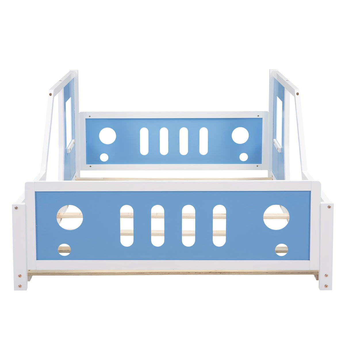 Bellemave Full Size Car Bed with Headboard & Footboard, 4-Side Rails - Sturdy Wood & MDF Construction