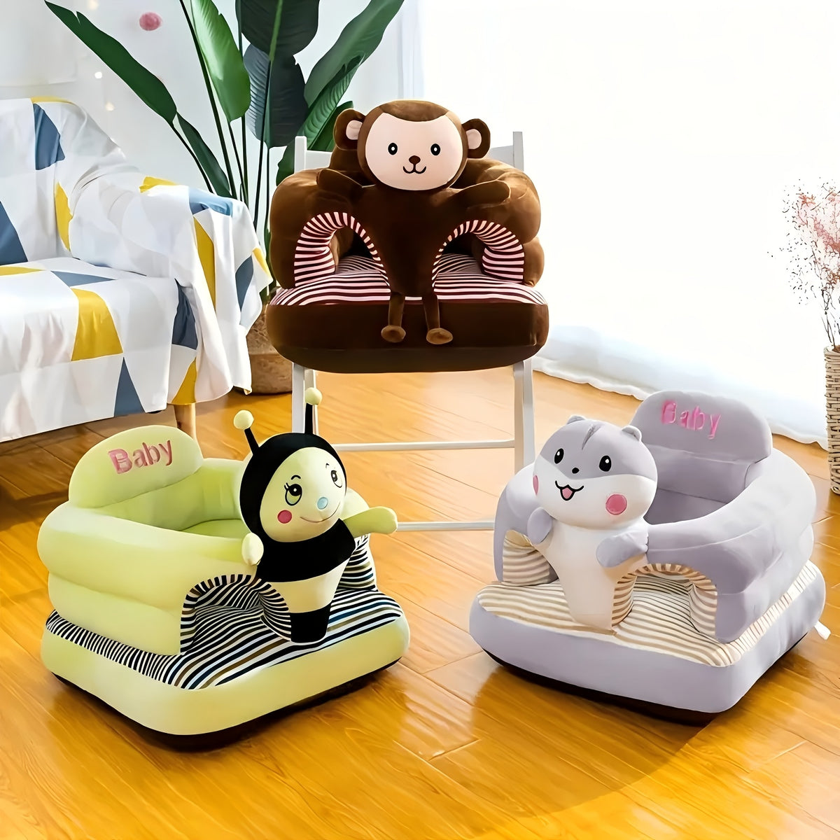 1pc Adorable Cartoon Youngsters Sofa Chair - Soft Cotton