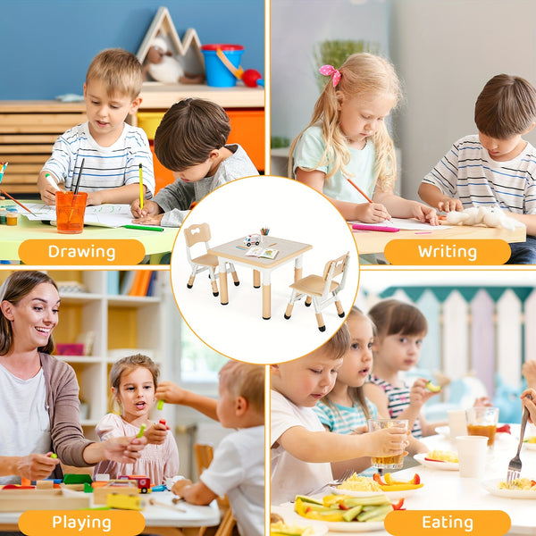 Kids Table And Chairs, Height Adjustable Table And Chair Set