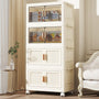 1pc Vintage-Style Rolling Storage Cabinet with Wheels, Magnetic Closure, Multi-Compartment Organizer for Snacks